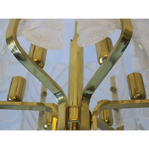 Josef Brumberg Sundern Vintage brass chandelier with 6 acanthus leaves