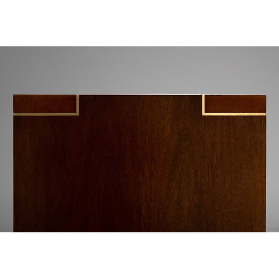 Image 1 of Vintage walnut and brass cabinet by Pierre Balmain, France 1980s
