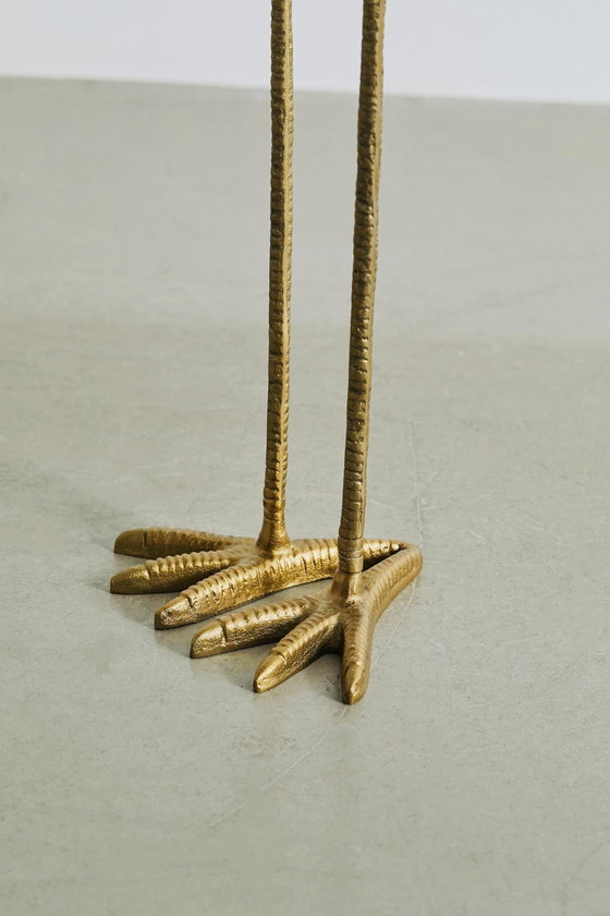 Image 1 of Gold Metal Side Table Side Table Birdy Two Bird Legs