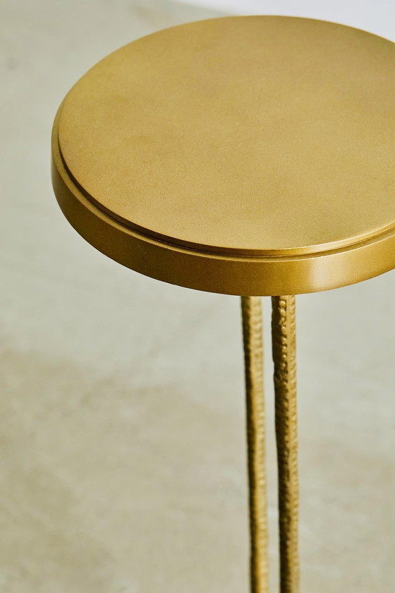 Image 1 of Gold Metal Side Table Side Table Birdy Two Bird Legs