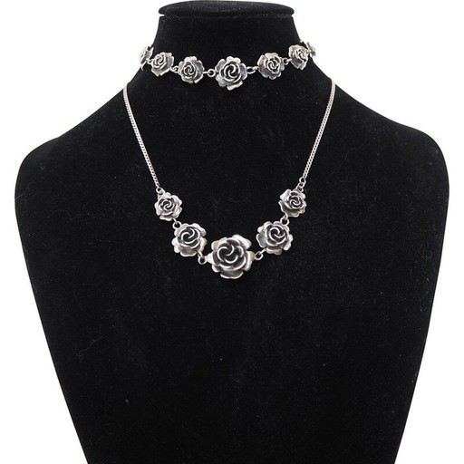 Vintage silver bracelet and chain, 1920s