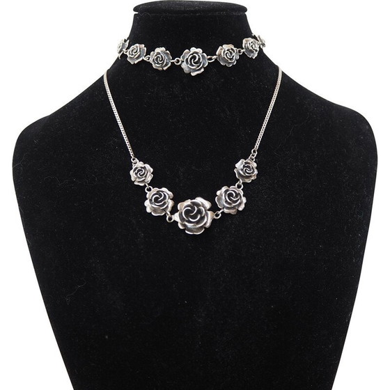 Image 1 of Bracciale e catena d'argento vintage, anni '20