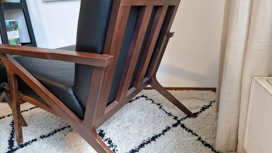 Image 1 of Studio Sunday / Nuuck Jesper Armchair & Hocker | Solid Walnut | Black Leather