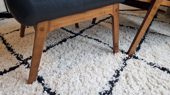 Image 1 of Studio Sunday / Nuuck Jesper Armchair & Hocker | Solid Walnut | Black Leather