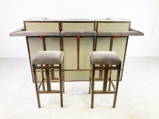 Belgo Chrom bar counter and stools