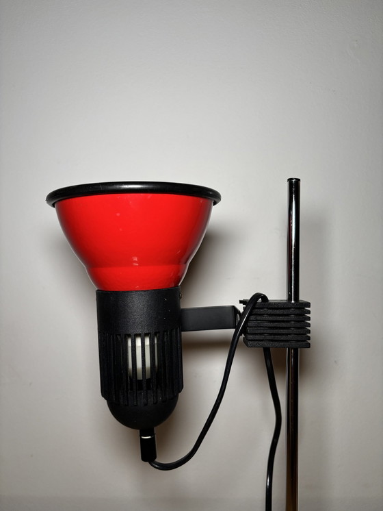 Image 1 of Vintage Table Lamp, 80S, Germany, Erco, Space Age, Metal Red, Minimalistic, Minimalistic, Office Lamp, Desk Lamp, Mid Century