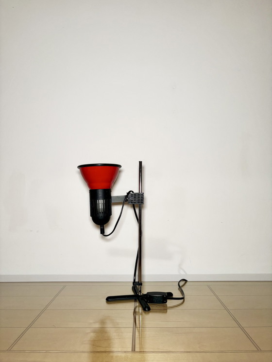 Image 1 of Vintage Table Lamp, 80S, Germany, Erco, Space Age, Metal Red, Minimalistic, Minimalistic, Office Lamp, Desk Lamp, Mid Century