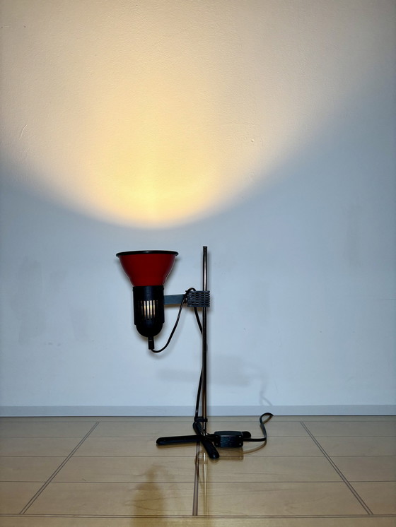 Image 1 of Vintage Table Lamp, 80S, Germany, Erco, Space Age, Metal Red, Minimalistic, Minimalistic, Office Lamp, Desk Lamp, Mid Century