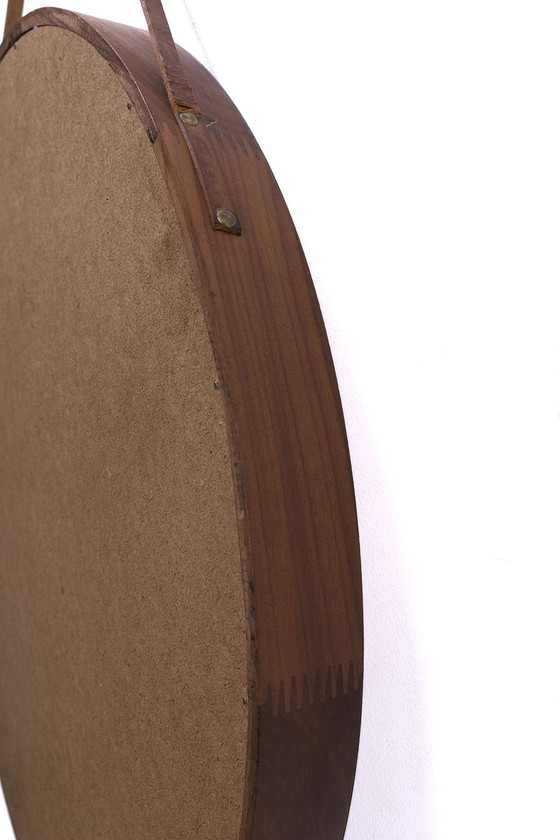 Image 1 of Round mirror with teak frame