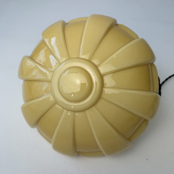 Image 1 of Antique Art-Deco Opaline Hanging Lamp