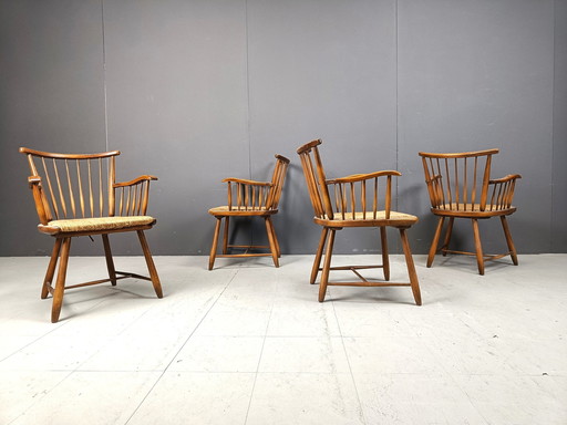 Wks 7 Armchairs With Wickerwork Seat By Arno Lambrecht For Wk Möbel, Germany, 19