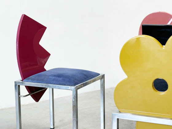 Image 1 of Set of 6 postmodern dining chairs by Salvati e Tresoldi for Omaggi