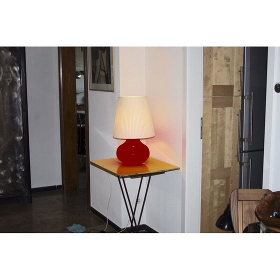 Image 1 of Vintage ball lamp by Vistosi for Murano in red glass