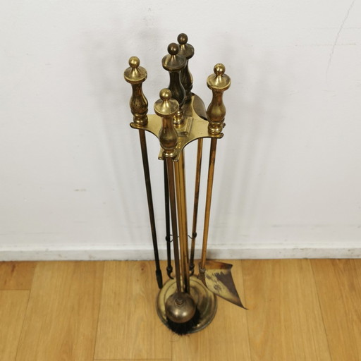 Antique Brass Servant, Fireplace Set, Fireplace Supplies