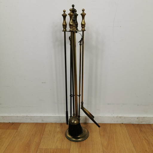 Antique Brass Servant, Fireplace Set, Fireplace Supplies