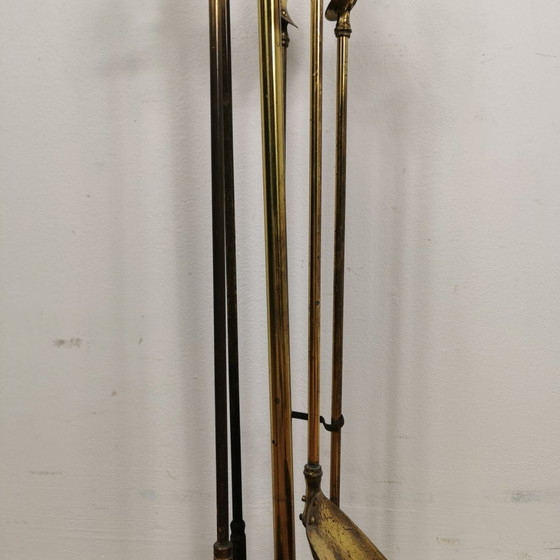 Image 1 of Antique Brass Servant, Fireplace Set, Fireplace Supplies