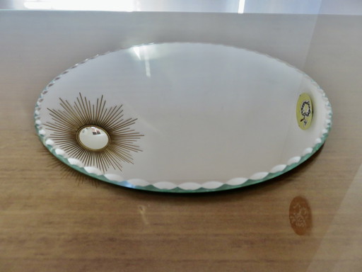 Table Mirror, Round, Bevelled, Art Deco