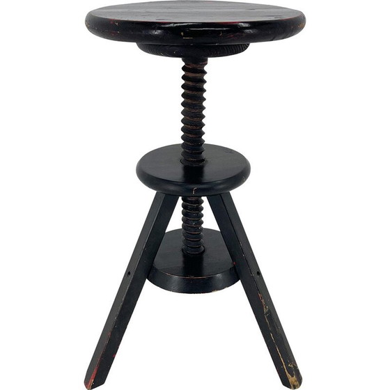 Image 1 of Vintage adjustable wooden piano stool, Italy