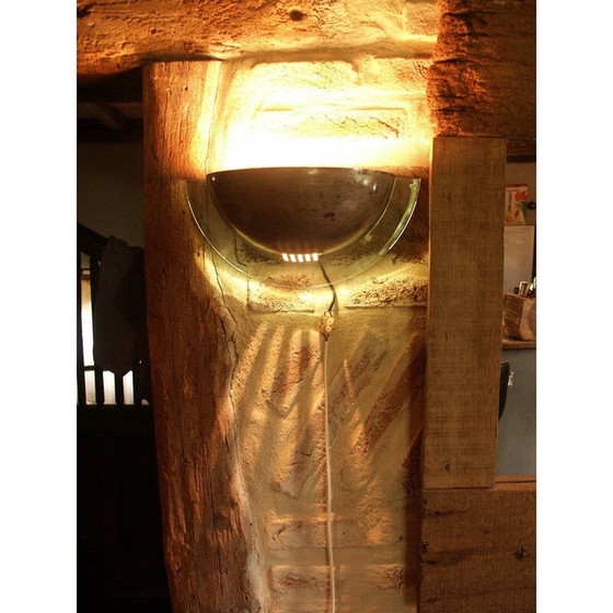 Image 1 of Pair of vintage metal and Plexiglas sconces, 1970