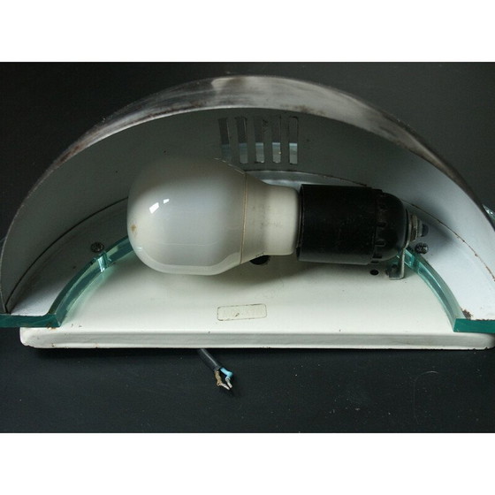 Image 1 of Pair of vintage metal and Plexiglas sconces, 1970