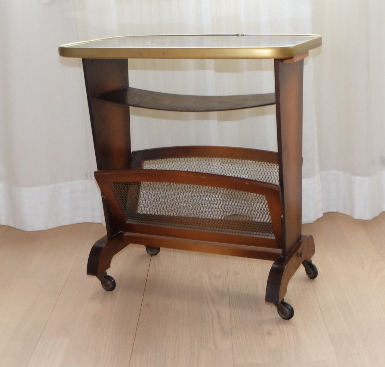 Mesa auxiliar, mesa de té, revistero enrollable