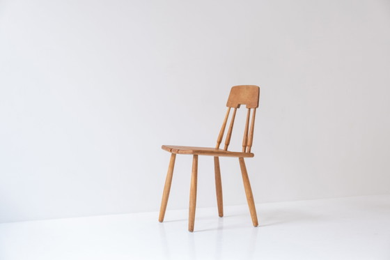 Image 1 of Set of 6 dining chairs by Carl-Gustav Boulogner for AB Bröderna Wigells Stolfabrik, Sweden 1960s. 