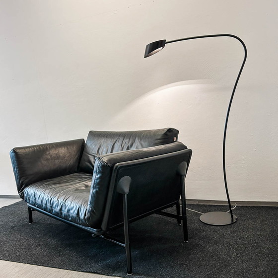 Image 1 of Dema - Rataplan sofa - black leather - 150 cm width - classic