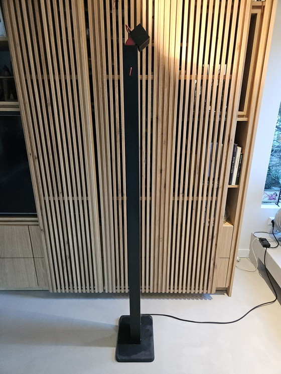 Image 1 of Stilnovo Zagar Floor Lamp, Black With Red.