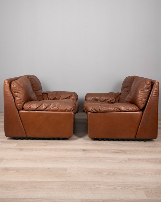 Image 1 of Pair Of 70S Mod Armchairs. Bonheur Design Ammannati & Vitelli For Brunati  