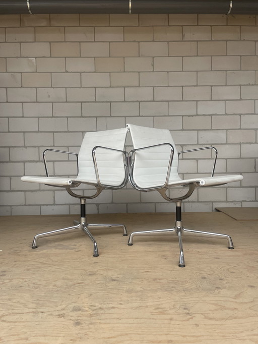 Vitra Eames Ea108 White Leather/Chrome