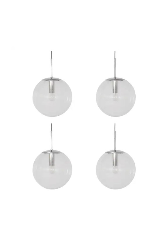 Image 1 of 4x Large Glashütte Limburg Globe Pendants