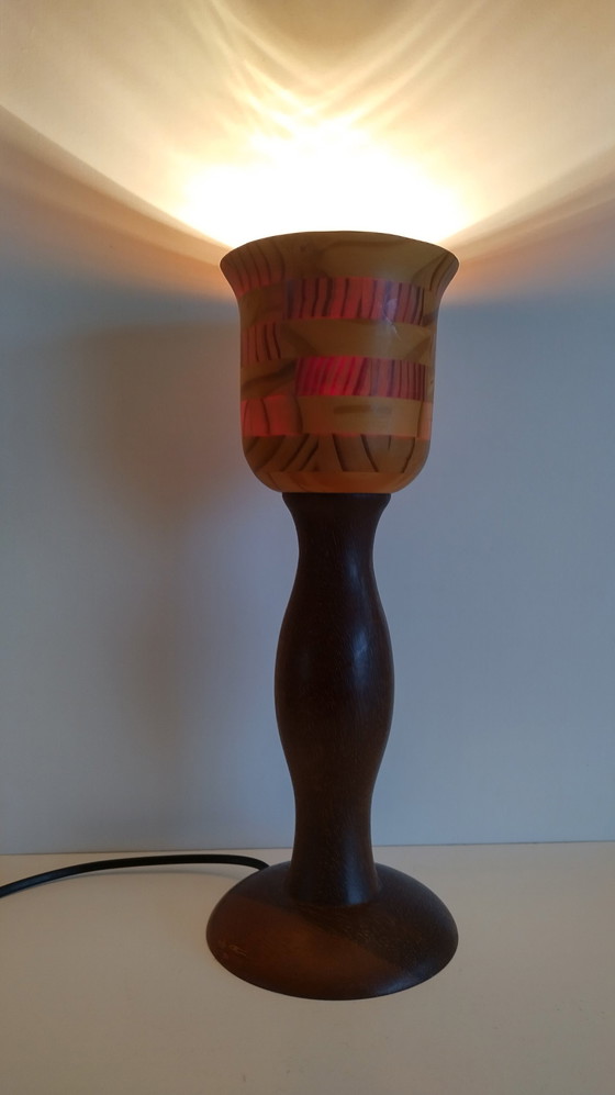 Image 1 of Wooden Tulip Lamp - Scandinavian - Vintage