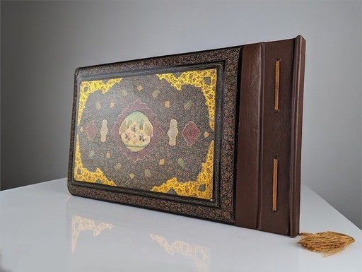 Antique Hand Painted Silver Qajar Album