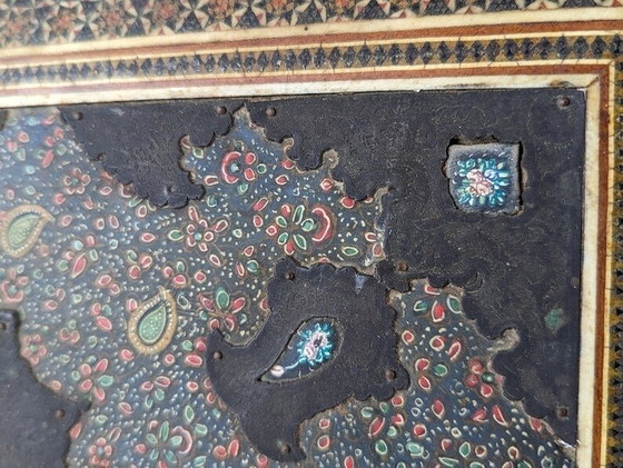 Image 1 of Antique Hand Painted Silver Qajar Album