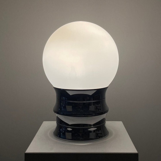 Image 1 of Space Age white and chrome table lamp by Aka Electric, Germany 1977