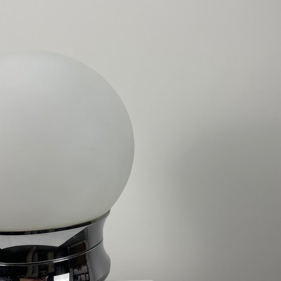 Image 1 of Space Age white and chrome table lamp by Aka Electric, Germany 1977