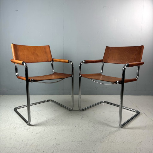 2x S34 Bauhaus chairs Linea Veam by Mart Stam, 1970