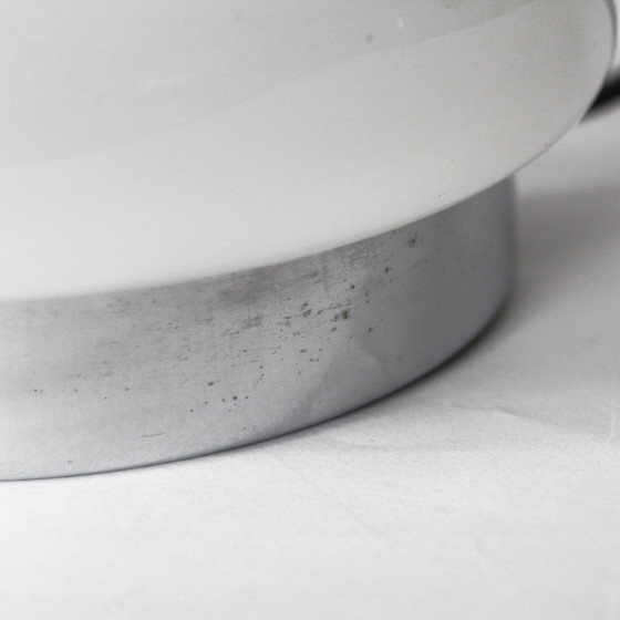 Image 1 of Vintage Italian Glass Chrome Mushroom Lamp