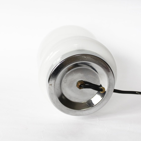 Image 1 of Vintage Italian Glass Chrome Mushroom Lamp