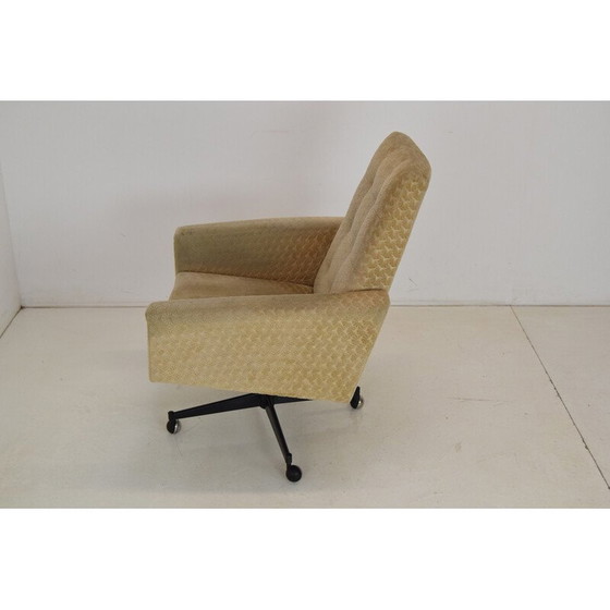 Image 1 of Mid-century swivel armchair with wheels, Czechoslovakia 1970s