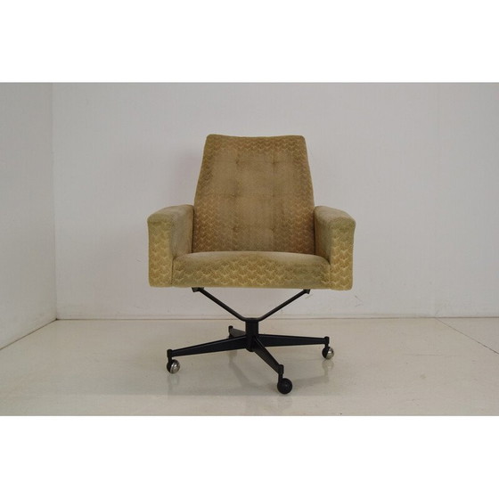 Image 1 of Mid-century swivel armchair with wheels, Czechoslovakia 1970s