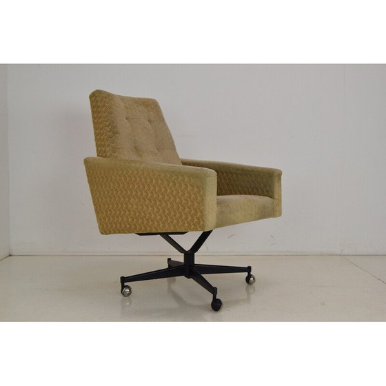 Image 1 of Mid-century swivel armchair with wheels, Czechoslovakia 1970s