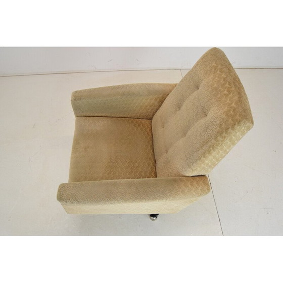 Image 1 of Mid-century swivel armchair with wheels, Czechoslovakia 1970s