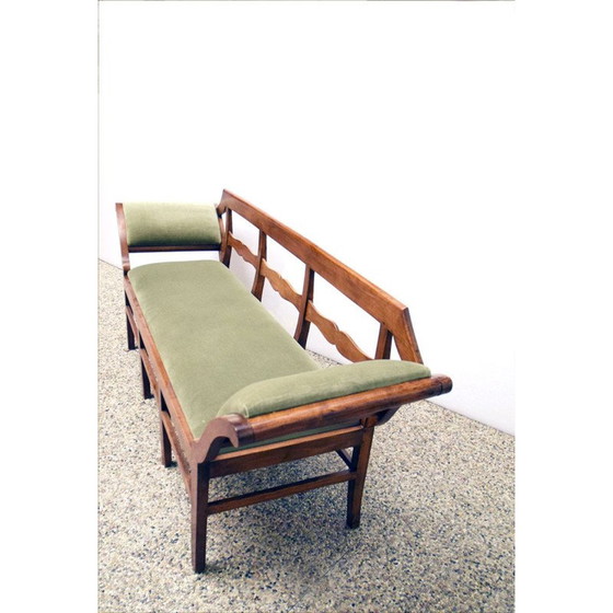 Image 1 of Vintage sofa in walnut and velvet, Italy 1950