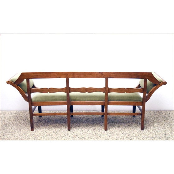 Image 1 of Vintage sofa in walnut and velvet, Italy 1950