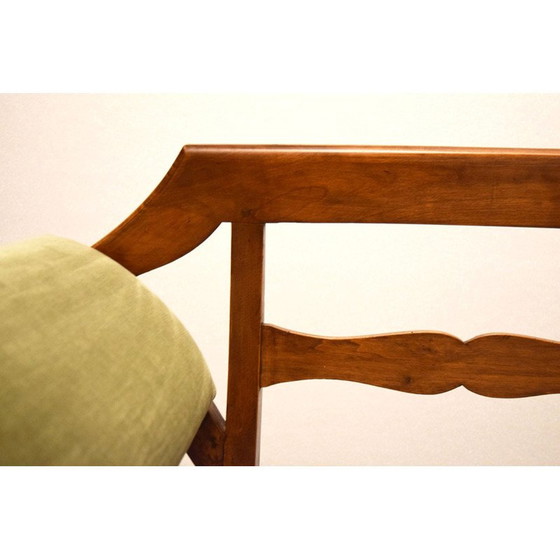 Image 1 of Vintage sofa in walnut and velvet, Italy 1950