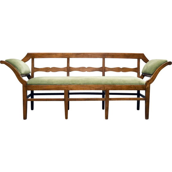 Image 1 of Vintage sofa in walnut and velvet, Italy 1950