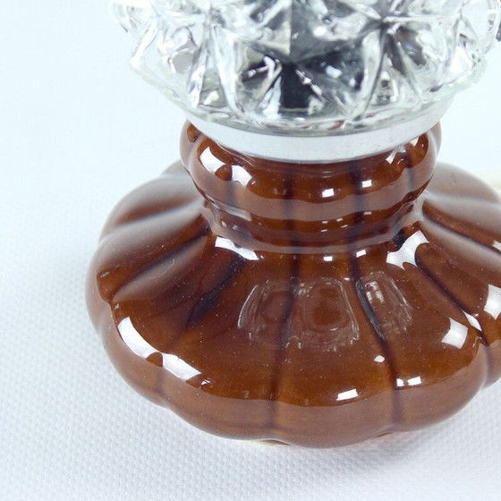 Image 1 of Lampada da tavolo di metà secolo in ceramica e vetro, Cecoslovacchia, anni '60