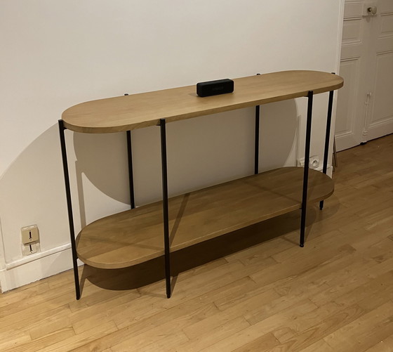 Image 1 of Wood & Metal Console