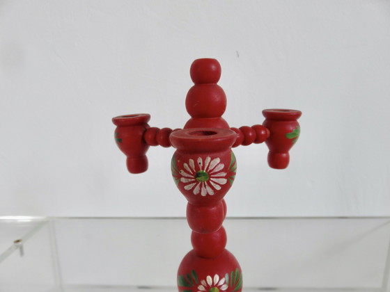 Image 1 of Pair Of Swedish Christmas Candleholders, 1960